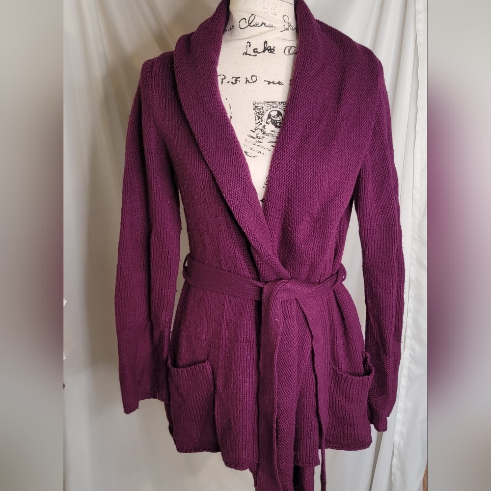 Anthropologie Burgandy wrap cardigan by Sparrow Size M